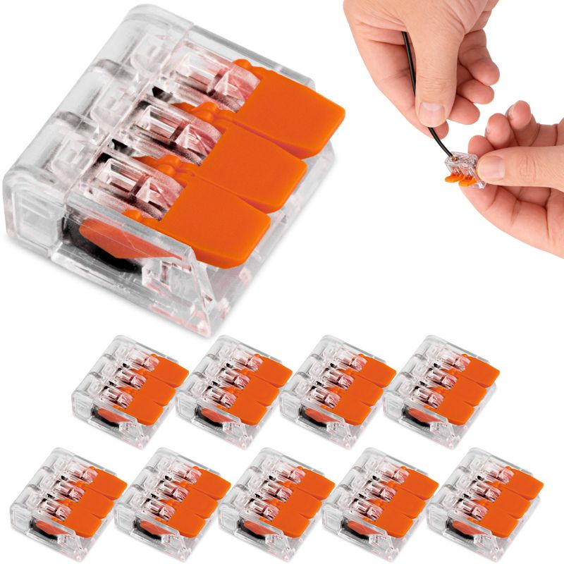 Szybkozłączka Elektryczna Lumiled na Drut 3x4mm 3 Torowa 32A 450V 10 szt.