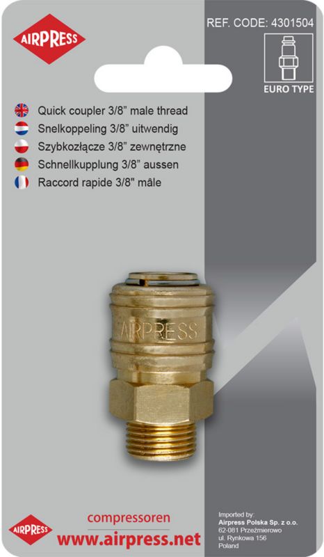 Szybkozłącze Airpress 3/8 cala zewnętrzne