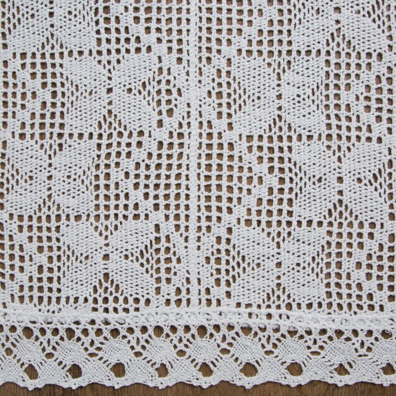 Szydełkowy bieżnik MARTHA Eurofirany 40 x 180 cm biały ażurowy w stylu boho 1 szt.
