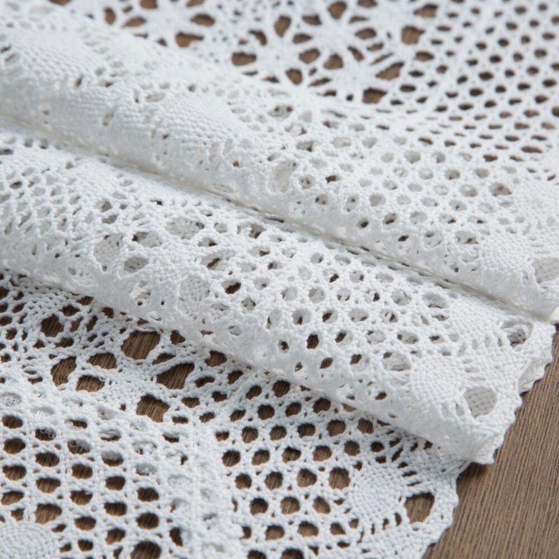 Szydełkowy bieżnik MEGGY Eurofirany 32 x 180 cm biały ażurowy w stylu boho 1 szt.