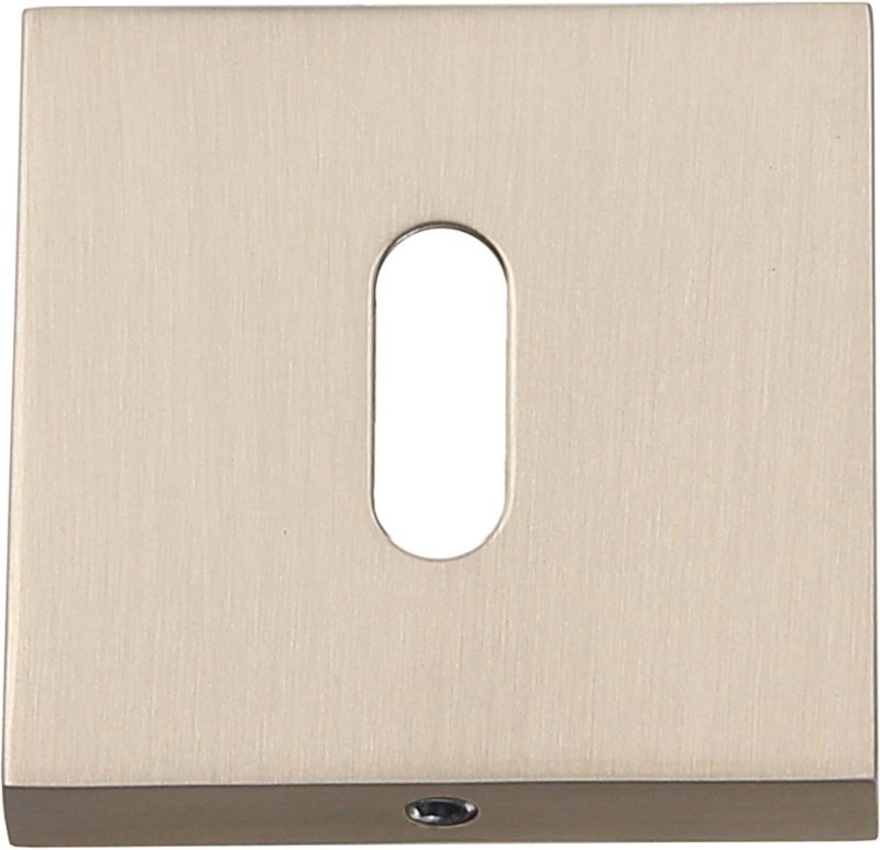Szyld drzwiowy Gamet kwadratowy na klucz nikiel szczotkowany