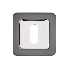 Szyld drzwiowy Metalbud dolny kwadratowy na klucz grafitowy chrom