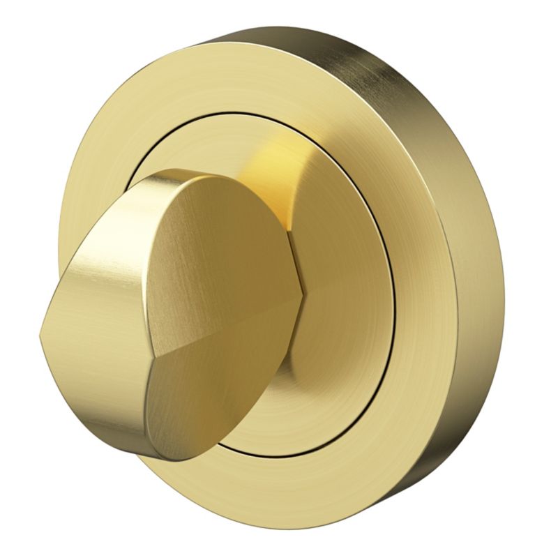 Szyld okrągły GoodHome Premium WC szczotkowany mosiądz