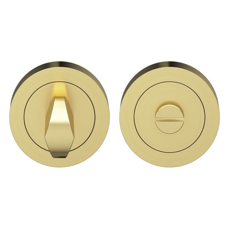 Szyld okrągły GoodHome Premium WC szczotkowany mosiądz