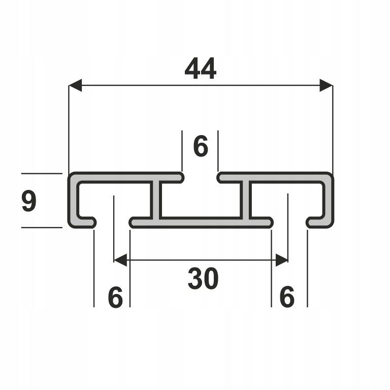 Szyna sufitowa Kowalski 2-torowa aluminiowa biała 430 cm z agrafkami 1 kpl.