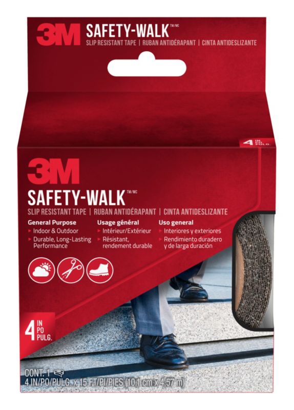 Taśma antypoślizgowa 3M™ Safety-Walk™, czarna, do wewnątrz i na zewnątrz, 101 mm x 4,57 m, 1 szt.