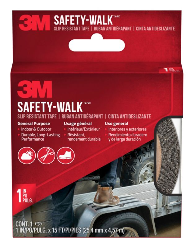 Taśma Antypoślizgowa 3M™ Safety-Walk™ Uniwersalna do Wewnątrz i na Zewnątrz Czarna 25,4 mm x 4,57 m, 1 szt