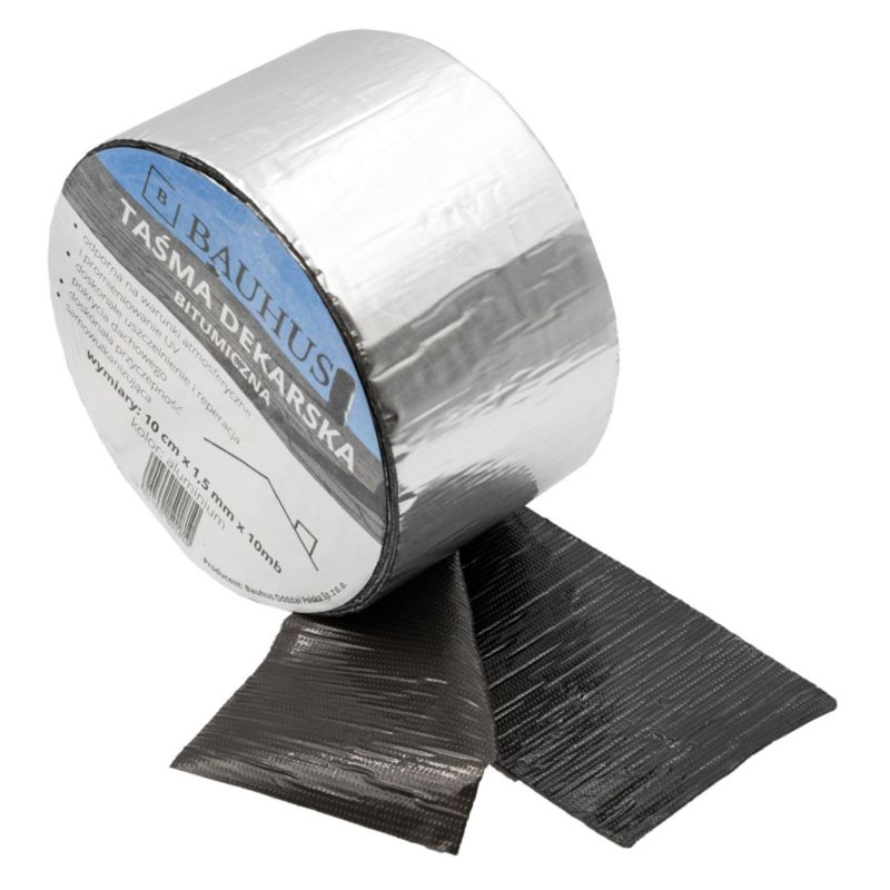 Taśma bitumiczna Bauhus dekarska wodoodporna aluminium 10 cm 1 szt.