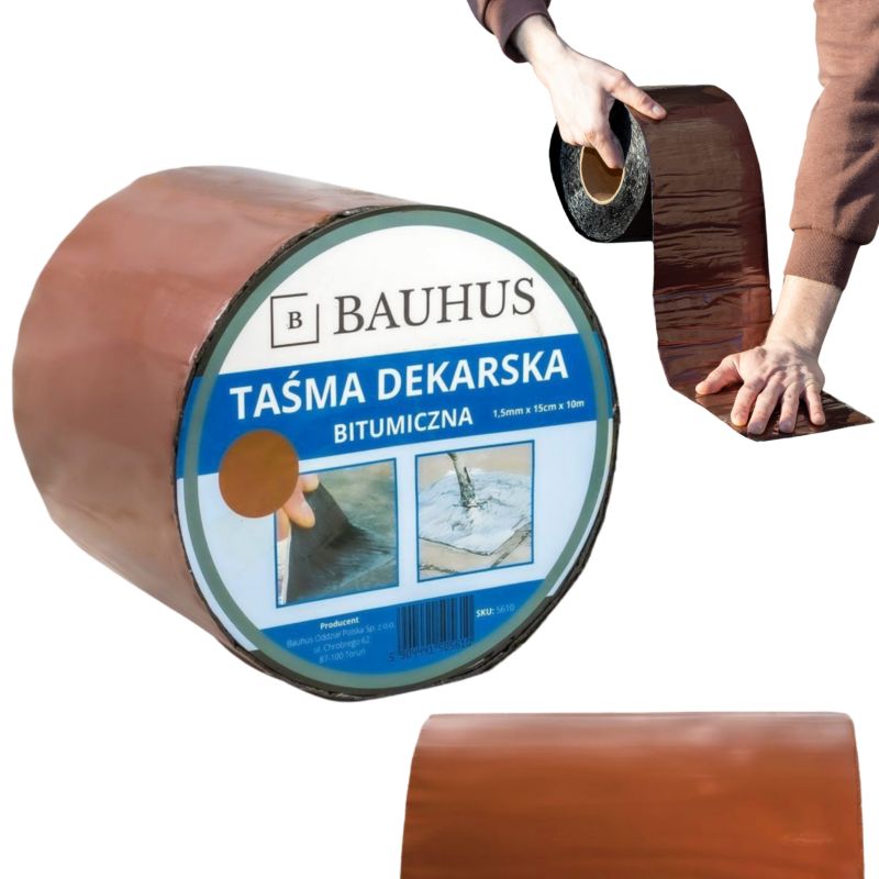 Taśma bitumiczna Bauhus dekarska wodoodporna brązowa 15 cm 1 szt.