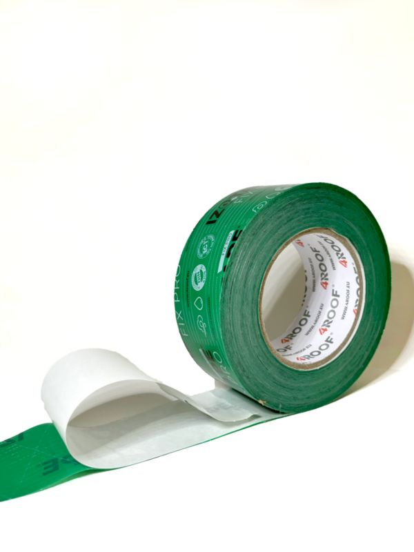 Taśma do membrany dachowej i folii 4ROOF IZOTAPE FIX PRO 50mm x 25mb x 2 rolki- 50mb zielona Super jakość, mocna, zbrojona 1kpl.