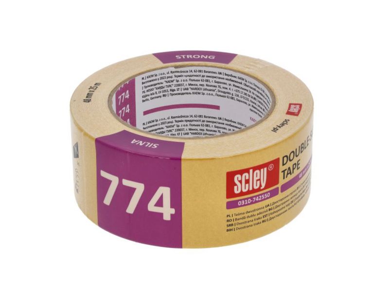Taśma dwustronna bardzo mocna Scley  wzmocniona folia PP 50 mm x 25 m 1 szt.
