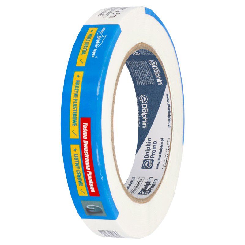 Taśma dwustronna, Blue Dolphin, piankowa, 19mm x 5m