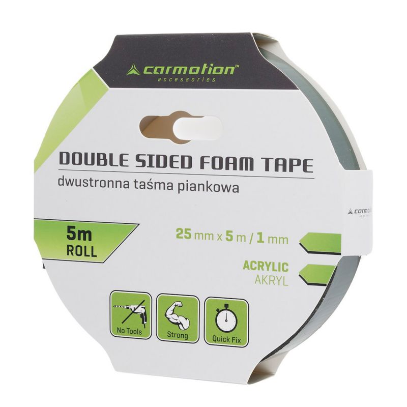 Taśma dwustronna piankowa, Carmotion, akrylowa, 25 mm x 5 m, 1szt.