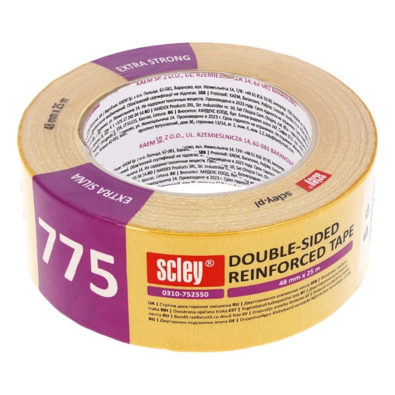 Taśma dwustronna wzmocniona Scley 48 mm x 25 m seria 775 extra mocna 1 szt.