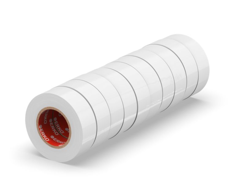 Taśma izolacyjna ERKO 15 mm x 10 m biała 10 szt.
