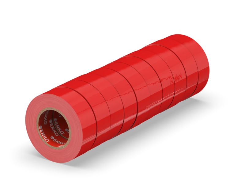 Taśma izolacyjna ERKO 15 mm x 10 m czerwona 10 szt.
