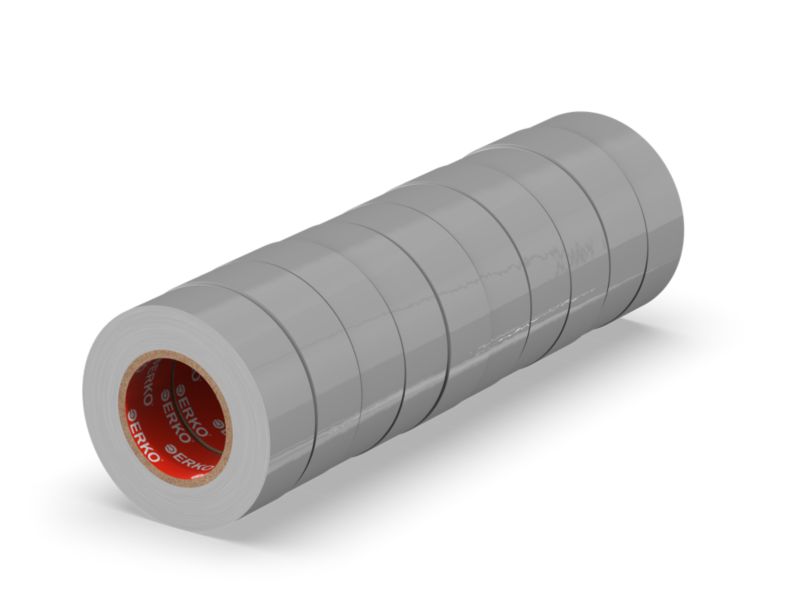 Taśma izolacyjna ERKO 15 mm x 10 m szara 10 szt.