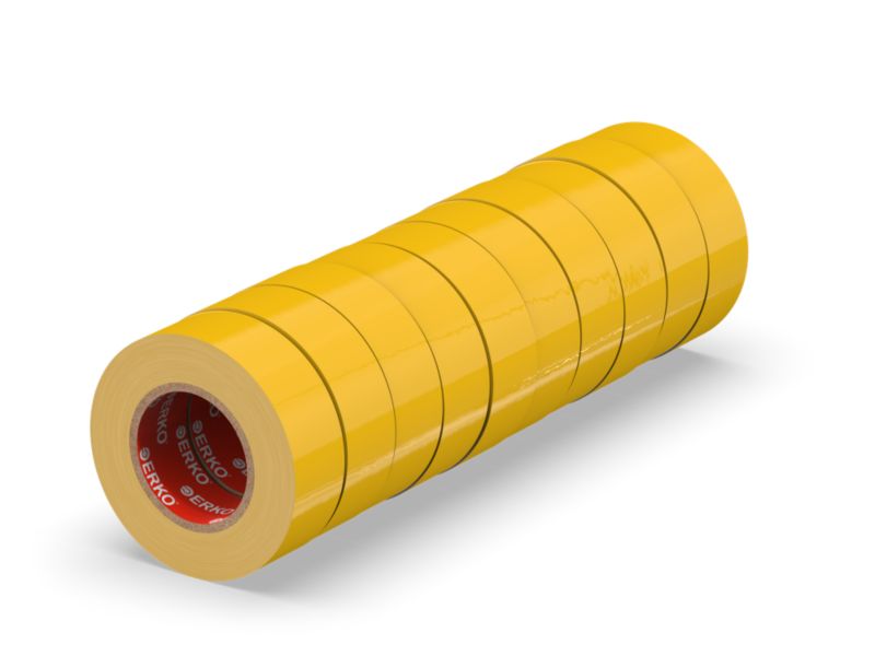 Taśma izolacyjna ERKO 15 mm x 10 m żółta 10 szt.