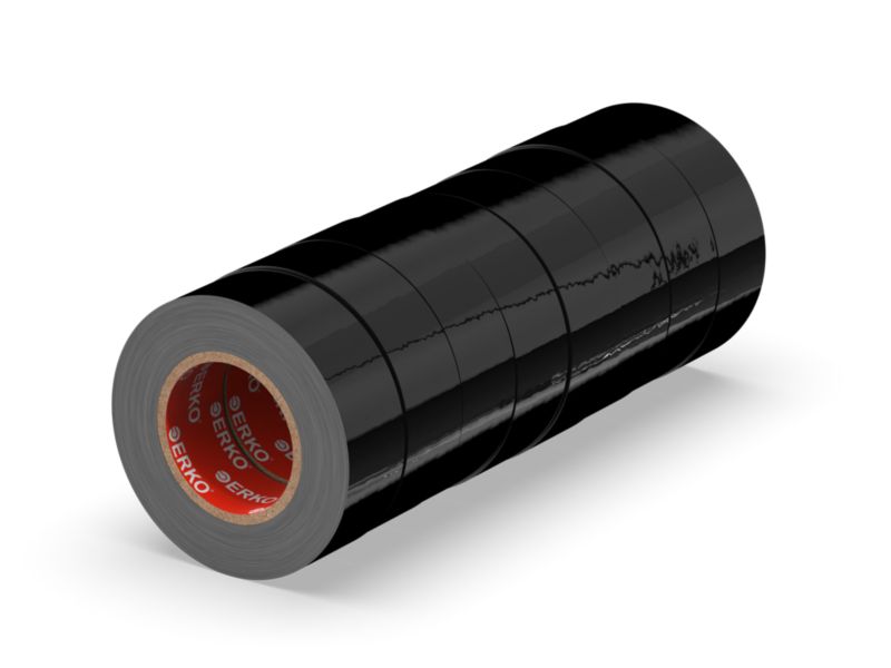 Taśma izolacyjna ERKO 19 mm x 20 m czarna 8 szt.