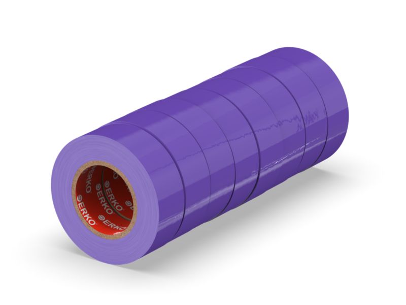 Taśma izolacyjna ERKO 19 mm x 20 m fioletowa 8 szt.