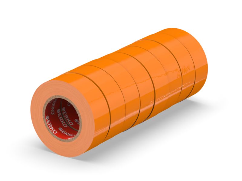 Taśma izolacyjna ERKO 19 mm x 20 m pomarańczowa 8 szt.