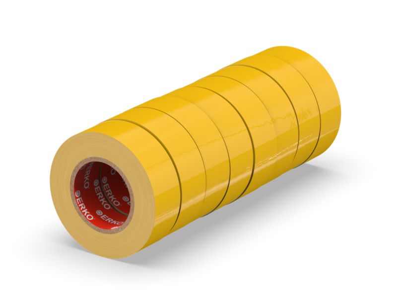 Taśma izolacyjna ERKO 19 mm x 20 m żółta 8 szt.