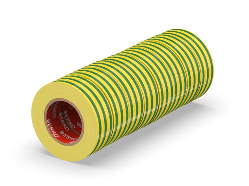 Taśma izolacyjna ERKO 19 mm x 20 m żółta 8 szt.
