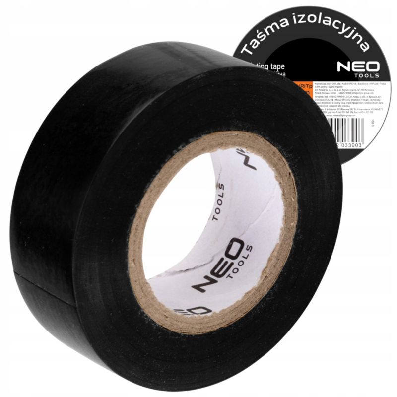Taśma izolacyjna NEO TOOLS czarna 25 mm x 0,13 mm x 20 m 1 szt.