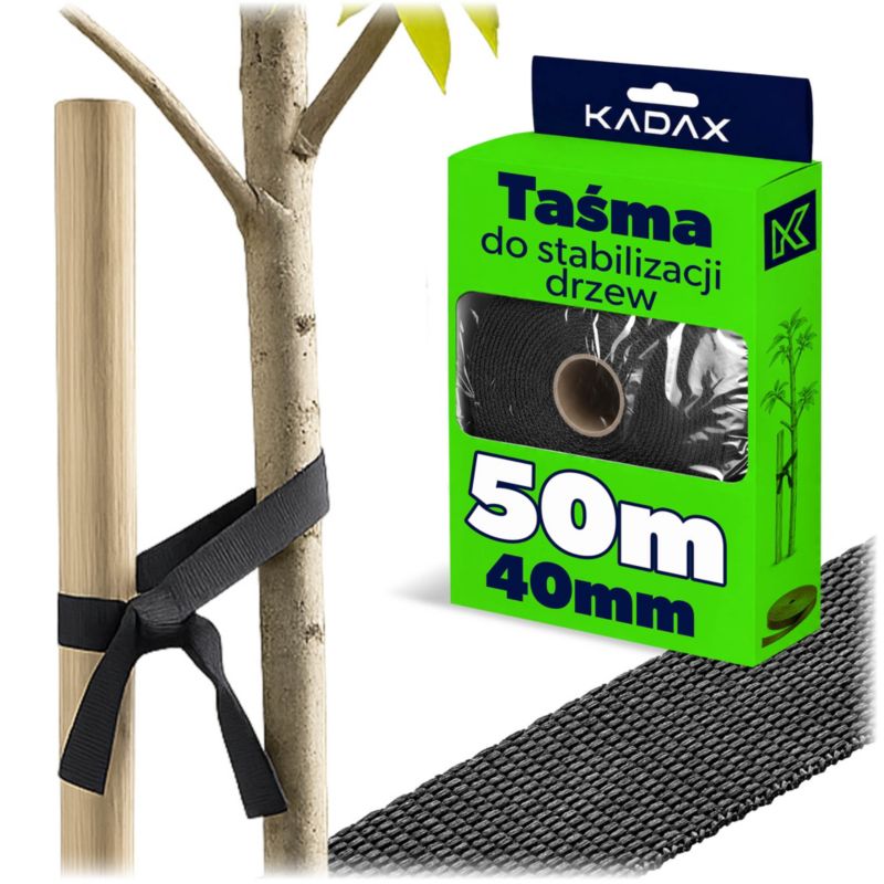Taśma KADAX do mocowania drzew 40 mm x 50 m czarna 1 szt.