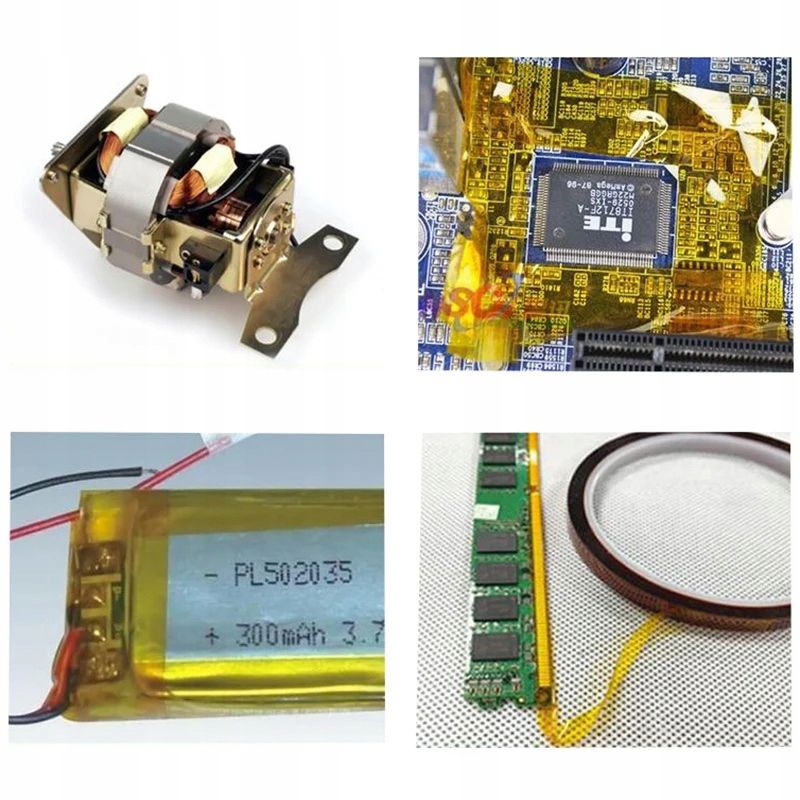 Taśma Kaptonowa 10mm 0, 05mm x 30m - Wysoka Odporność na Temperaturę do 240C, Silikonowy Klej, Ochrona Elektroniki, 1 szt.