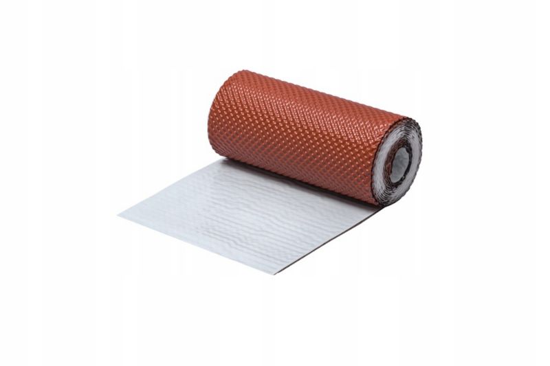 Taśma kominowa 4ROOF IZOMIN 3D 300mm 5m x 2rolki - 10mb cegła RAL8004 Super elastyczna, odporna 1kpl.