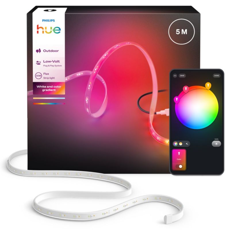 Taśma LED Hue Flux Philips HUE Pasek 5m 30W 3000lm IP67 RGB TW Biała Inteligentna White and Color Ambiance 1 szt.