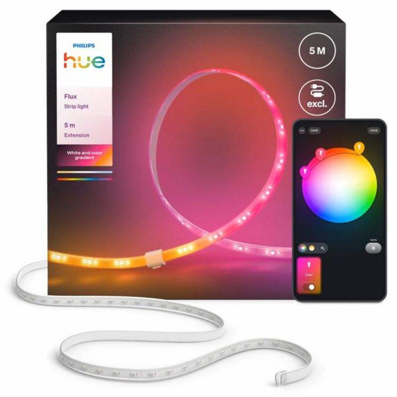 Taśma LED Hue Flux Philips HUE Pasek 5m 48W IP20 RGB TW Biała Inteligentna Rozszerzenie White and Color Ambiance 1 szt.