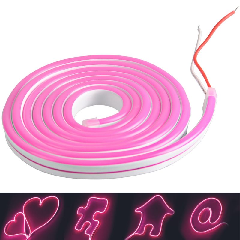 Taśma Led NEON 12V 2m Różowy IP65 Polux 1 szt.