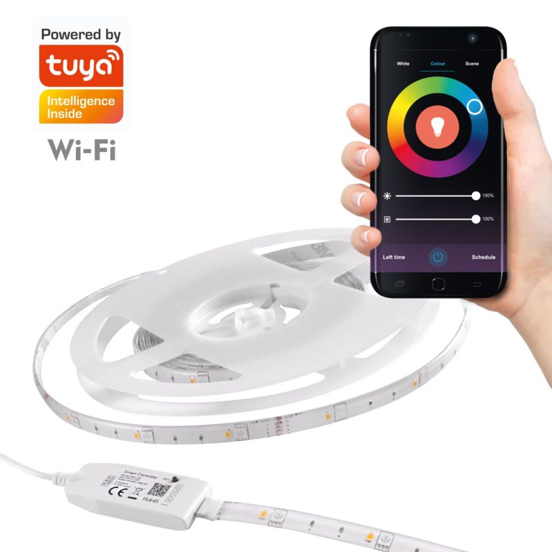 Taśma LED WiFi 2m biała Neutralna 4000K + RGB IP65 Tuya Polux 1 szt.