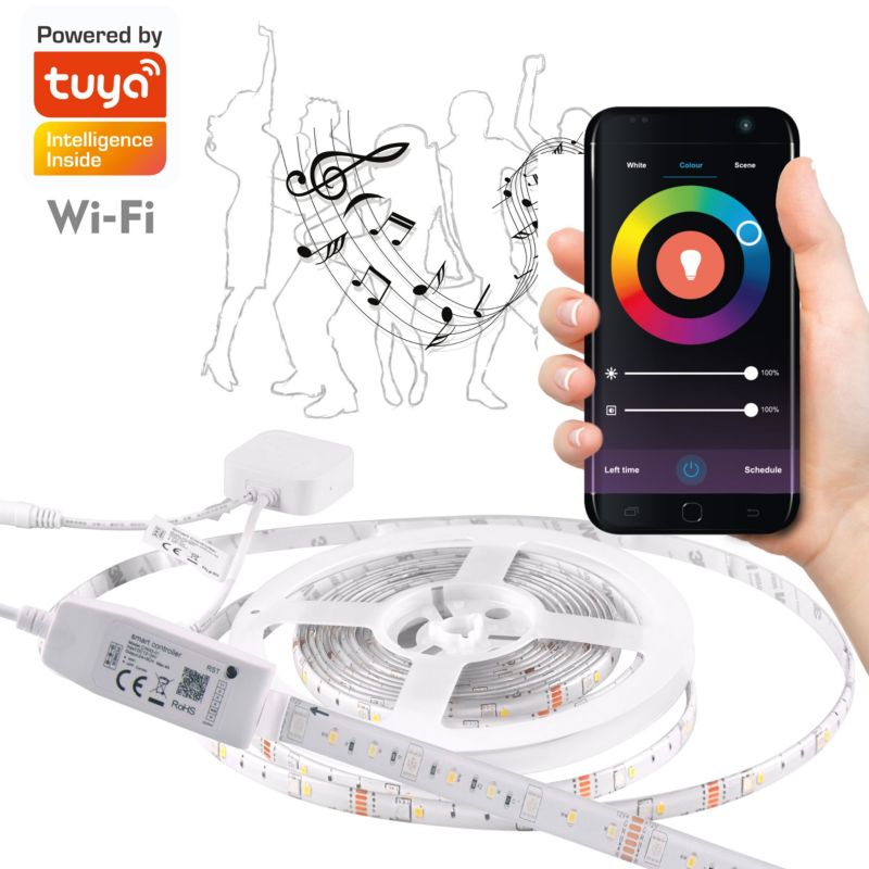 Taśma LED WiFi 5m 3000K + 6000K + RGB IP65 funkcja muzyczna Tuya Polux 1 szt.