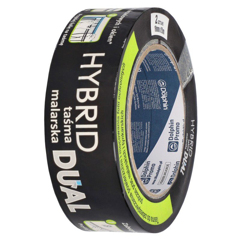Taśma malarska, Blue Dolphin, HYBRID DUAL, 2x 19mm x 25m