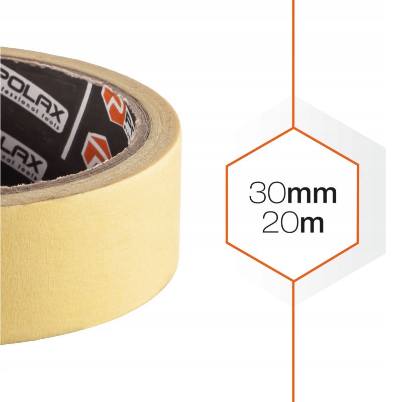Taśma malarska Polax papierowa żółta 30 mm 20 m 1 szt.