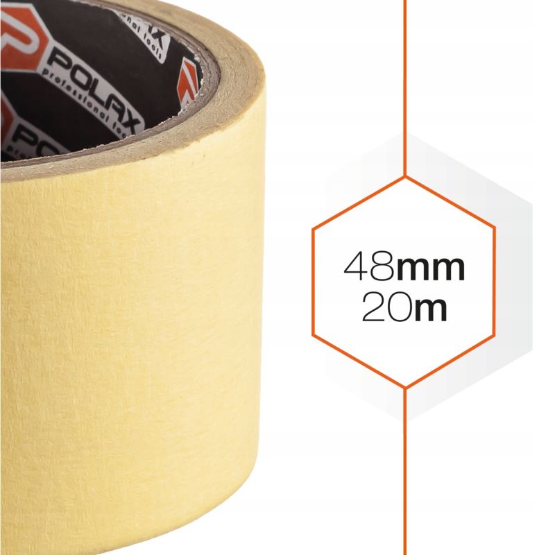 Taśma malarska Polax papierowa żółta 48mm 20m 1szt.