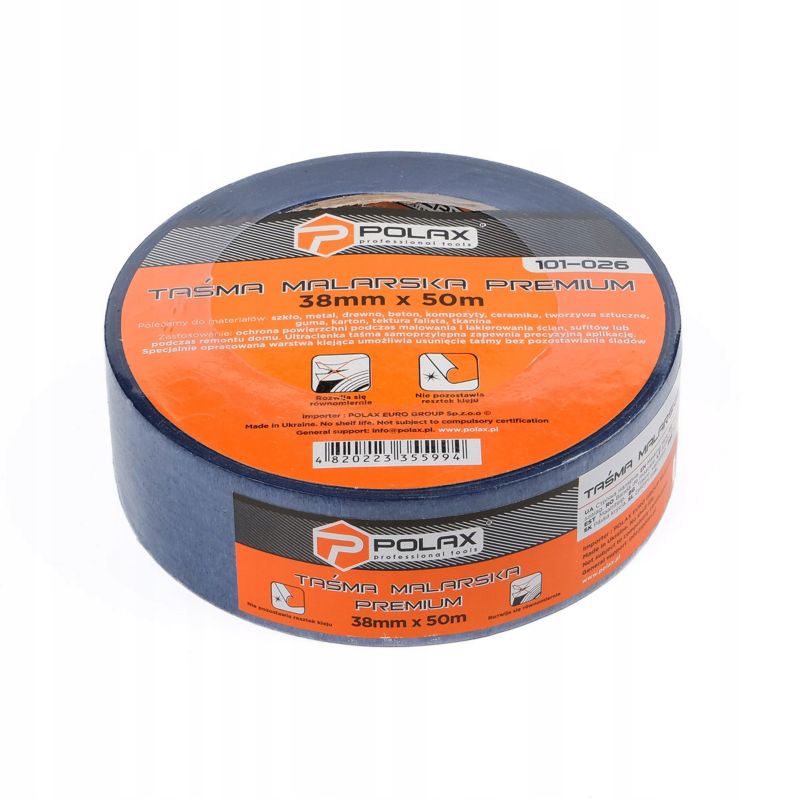 Taśma malarska Polax Premium papierowa niebieska 38mm x 50m 1szt.