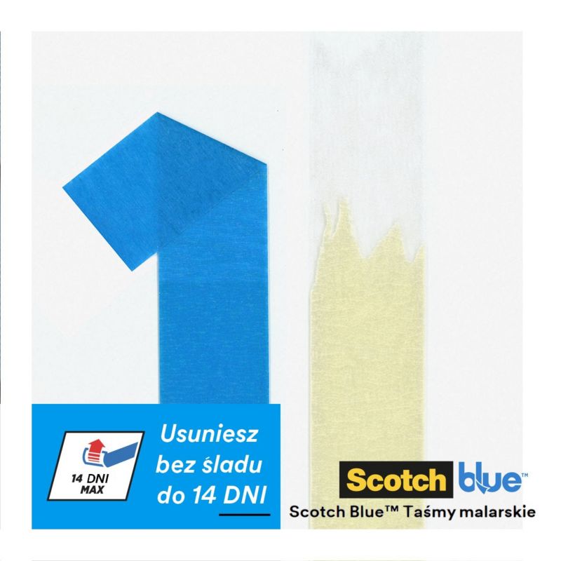 Taśma malarska ScotchBlue™ do różnych powierzchni, 48 mm x 41 m, 70% PEFC, SGSCH-PEFC-COC-110078 4 rolki