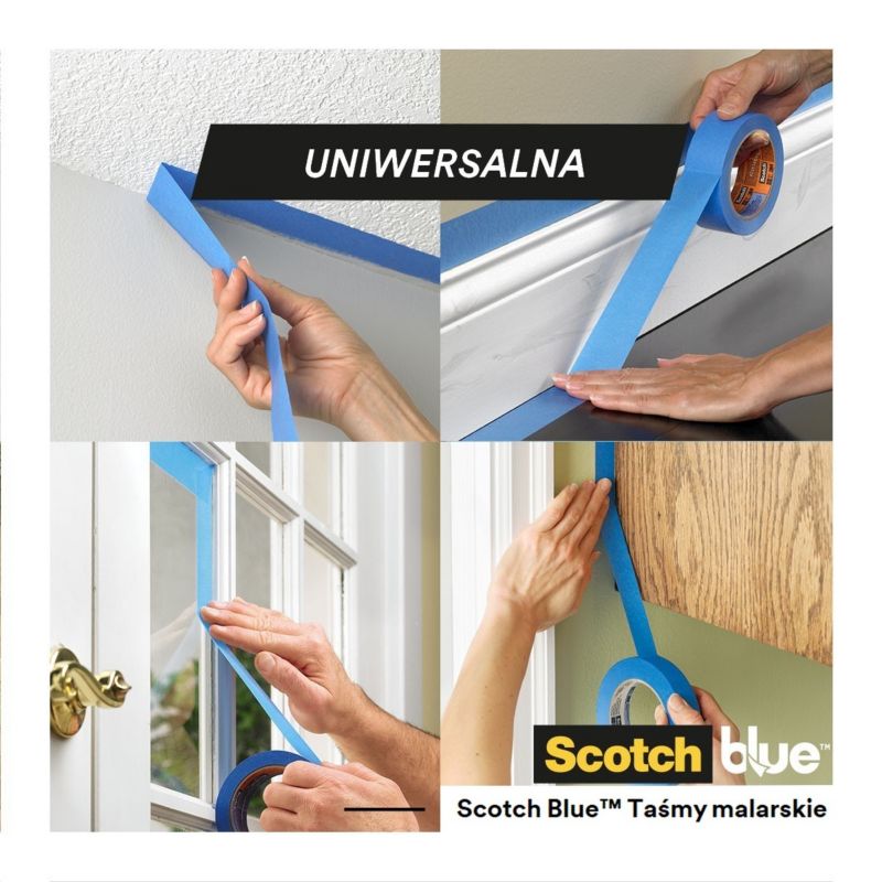 Taśma malarska ScotchBlue™ do różnych powierzchni, 48 mm x 41 m, 70% PEFC, SGSCH-PEFC-COC-110078 4 rolki