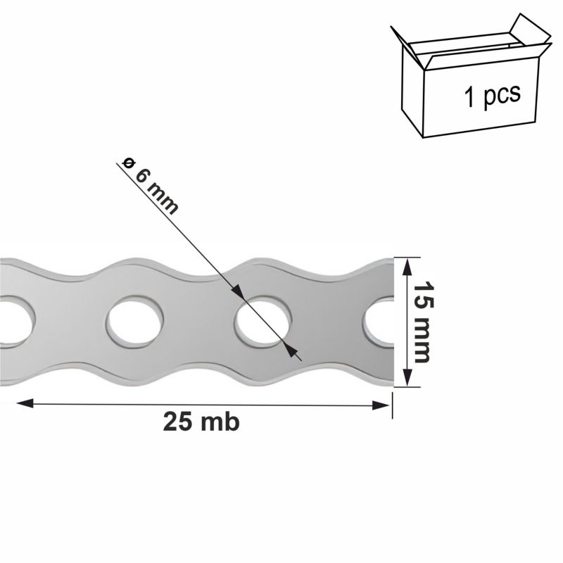 Taśma montażowa stalowa Techniki zamocowań TM13 15x0,8mm x25m 1szt