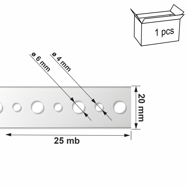 Taśma montażowa stalowa Techniki zamocowań TM23 20x0,8mm x25m 1szt