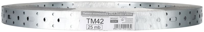 Taśma montażowa stalowa Techniki zamocowań TM42 25x1,5mm x25m 1szt