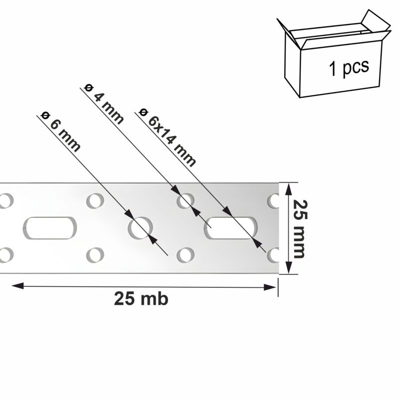 Taśma montażowa stalowa Techniki zamocowań TM42 25x1,5mm x25m 1szt