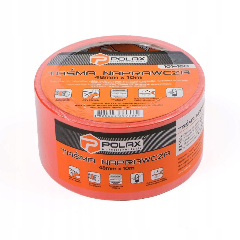 Taśma naprawcza Polax DUCT TAPE pomarańczowa 48mm x 10m 1szt.