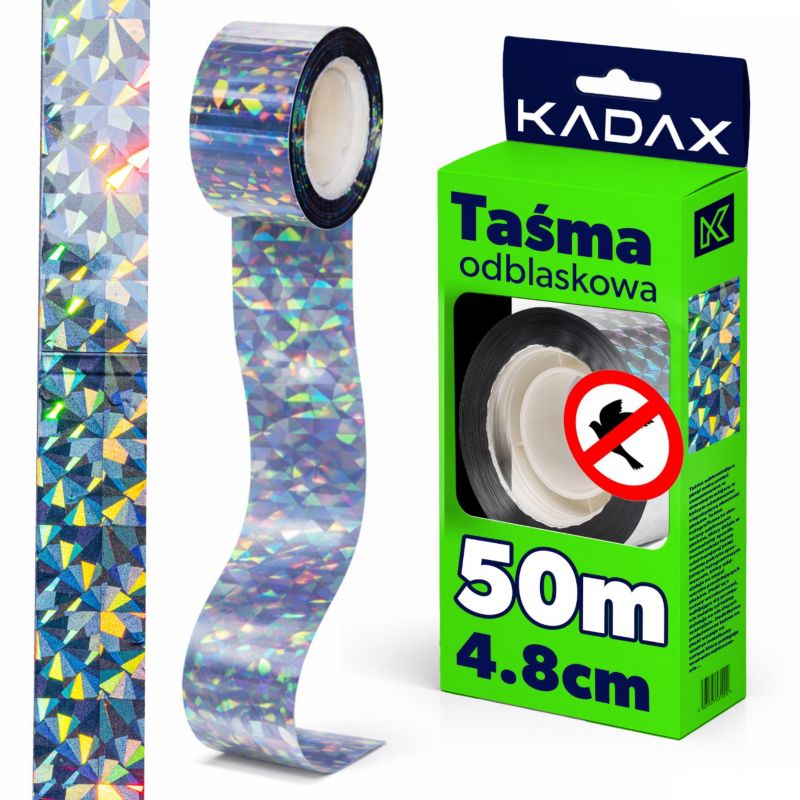 Taśma Odblaskowa KADAX Odstraszacz Ptaków Gołębi 50m 1szt.