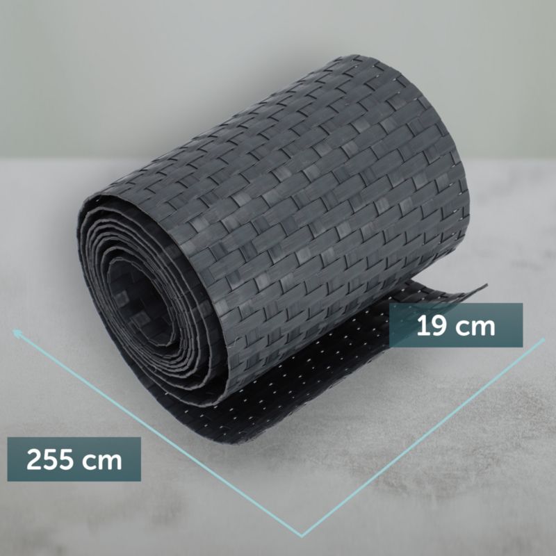 Taśma Ogrodzeniowa KADAX Antracyt Do Paneli Ogrodzeniowych 19cm 2,55m Osłona Płot 1szt.