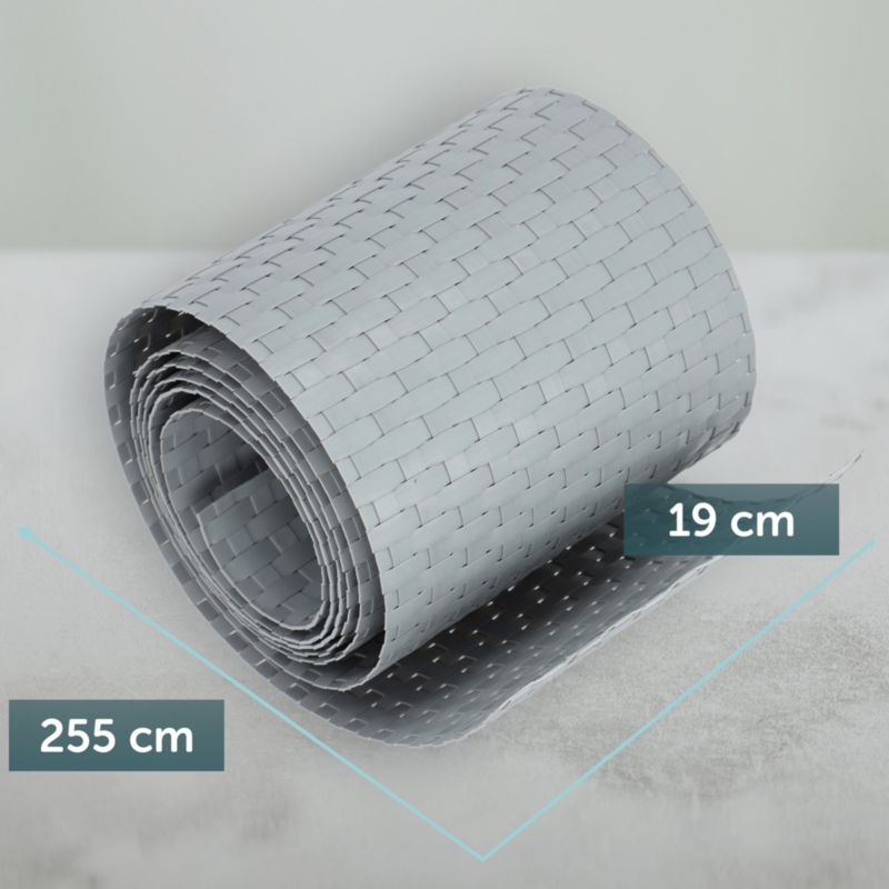 Taśma Ogrodzeniowa KADAX Szara Do Paneli Ogrodzeniowych 19cm 2,55m Osłona Płot 1szt.